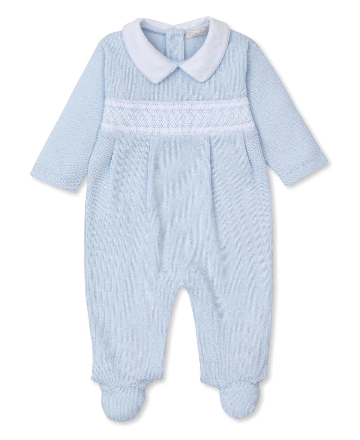 Light Blue Hand Smocked Footie