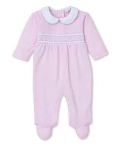 Light Pink Hand Smocked Footie