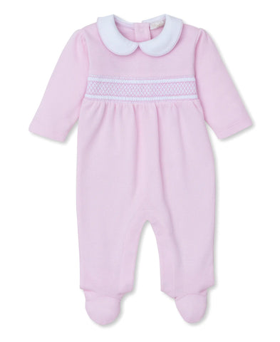 Light Pink Hand Smocked Footie