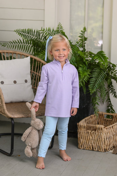 Tori Pullover- Lavender Stripe