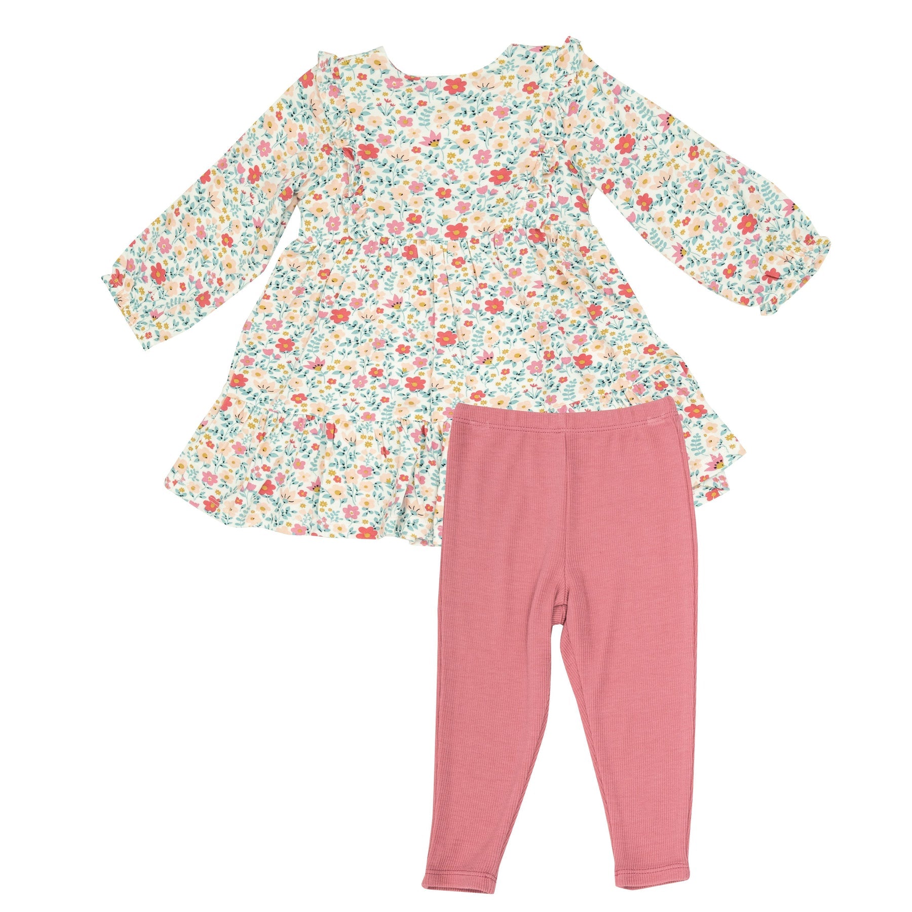 Ruby's Garden Ditsy Ruffle Tiered Dress and Leggings