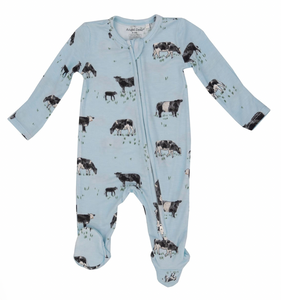 Black Cow 2 Way Zipper Footie