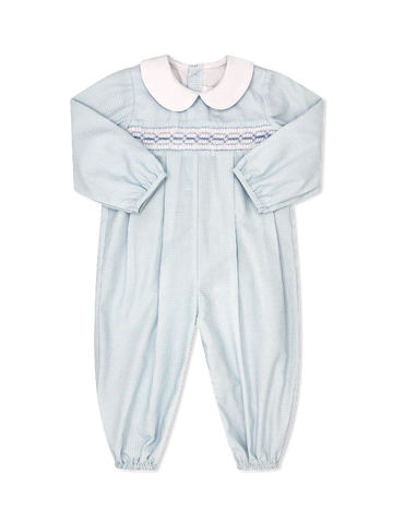 Christopher Romper-Blue Minigingham