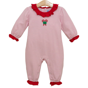 Candy Cane Ruffle Romper
