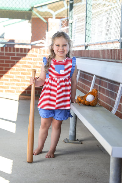 Baseball Girls Short Set