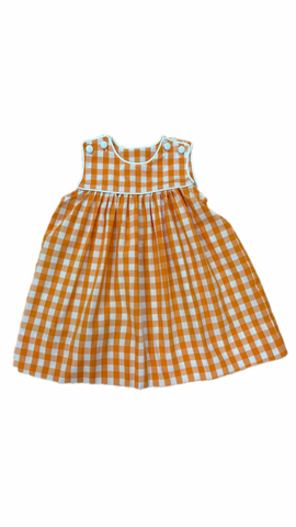 Orange and White Gingham Dress
