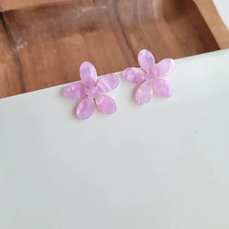 Blossom Stud Earring - Purple