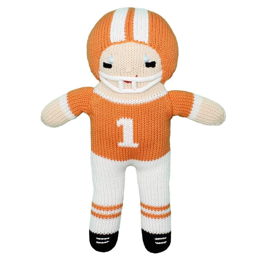 Football Player Knit Rattle Doll