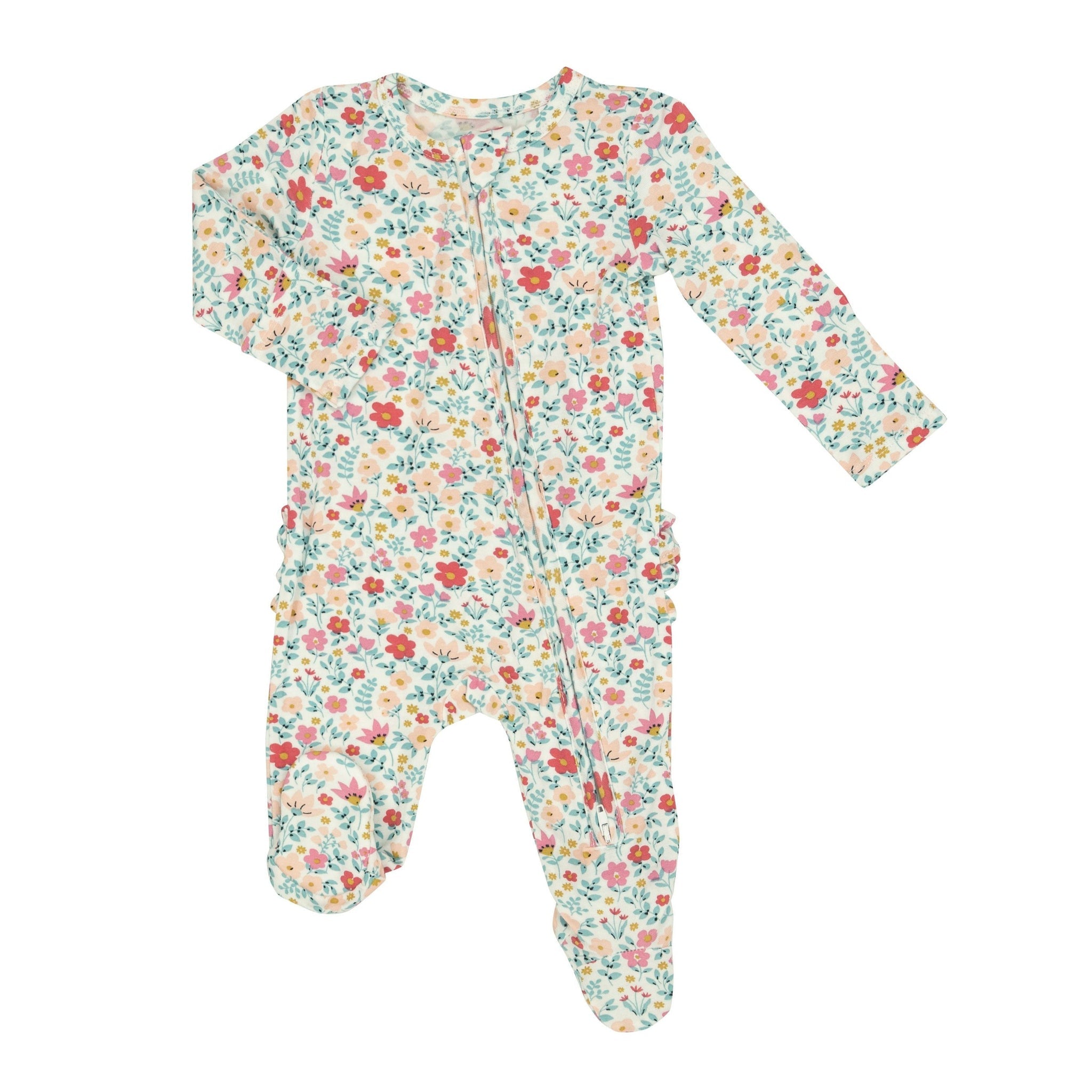 Ruby's Garden Ditsy 2 Way Zipper Footie