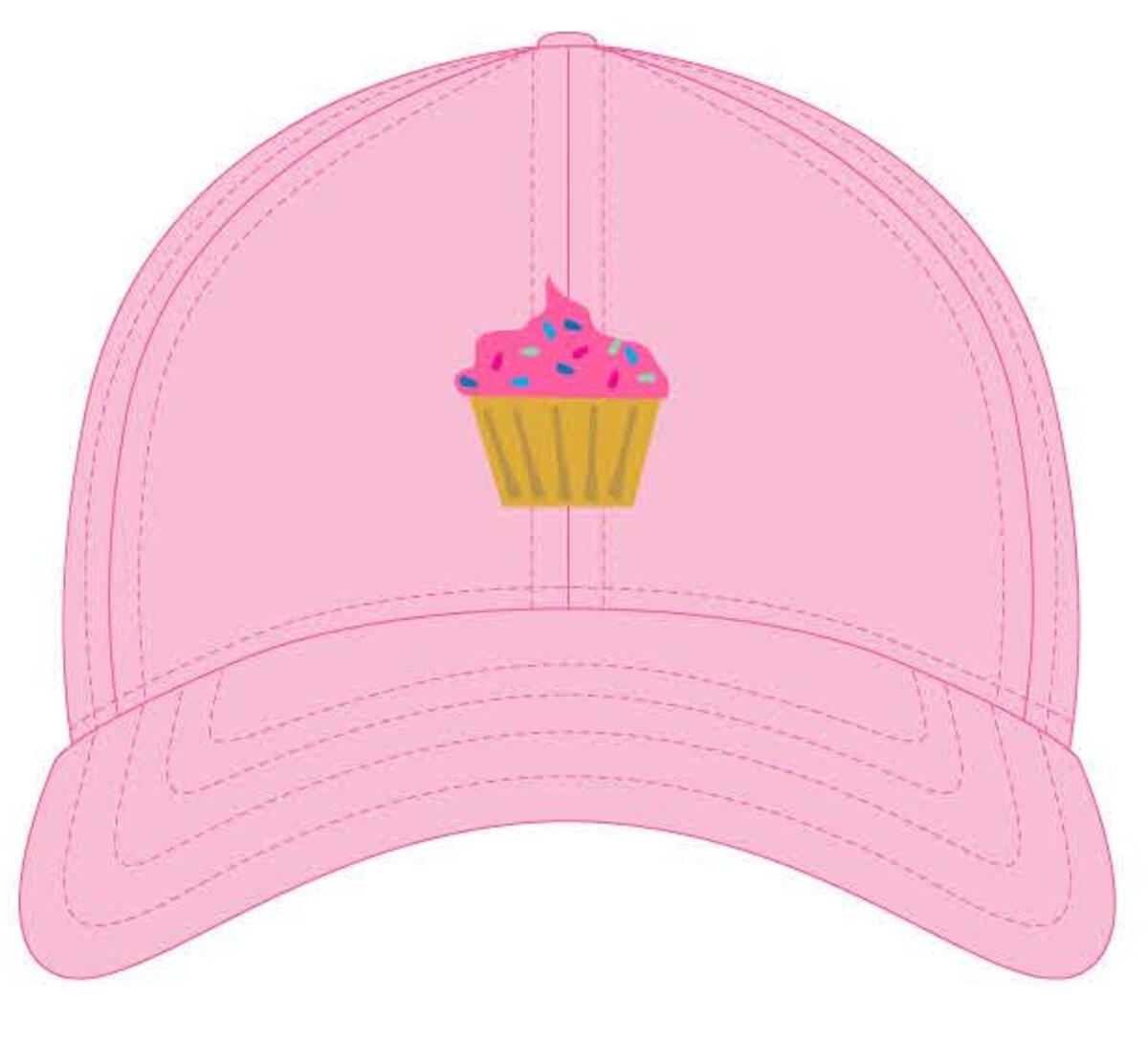 Cupcake Needlepoint on Light Pink Hat