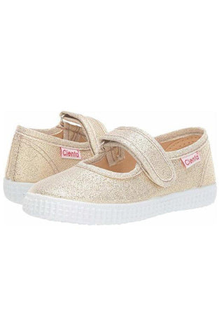 Cienta Gold Sparkle Mary Jane
